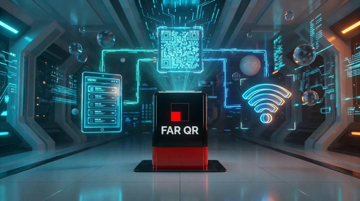 Futuristic qr code technology background